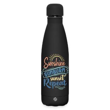 Sunshine Sunburn Sunset Repeat - Matte Insulated Water Bottle 500 ml - black - Front