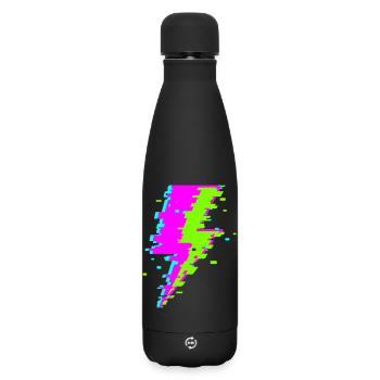 Psychedelischer digitaler Strahl - Matte Thermosflasche 500 ml - Schwarz - Vorne