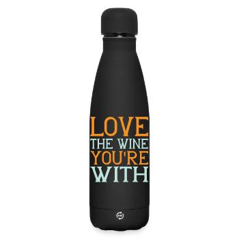 Love wine - Matte Thermosflasche 500 ml - Schwarz - Vorne