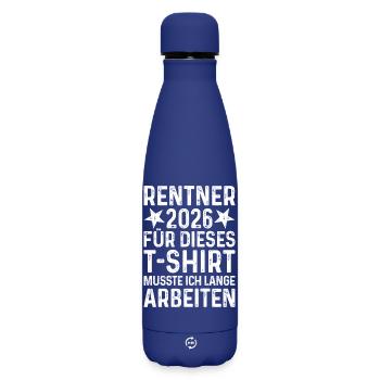 Rentner 2026 Shirt - Matte Thermosflasche 500 ml - Dunkelblau  - Vorne