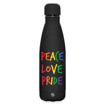 Arc-en-ciel Paix Amour Fierté - Bouteille isotherme SOFT TOUCH 500 ml - noir - Devant