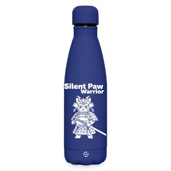 Silent Paws Samurai - Matte Insulated Water Bottle 500 ml - dark blue  - Front