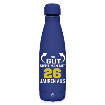 So gut sieht man mit 26 aus - Matte Thermosflasche 500 ml - Dunkelblau  - Vorne