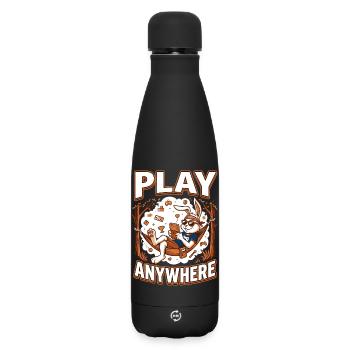 Hase im Hängematten Gaming - Matte Thermosflasche 500 ml - Schwarz - Vorne