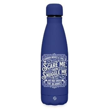 Horror Movies & Chill – Scare Me - Matte Thermosflasche 500 ml - Dunkelblau  - Vorne