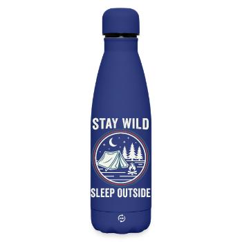 Stay Wild Schlaf Draußen - Matte Thermosflasche 500 ml - Dunkelblau  - Vorne