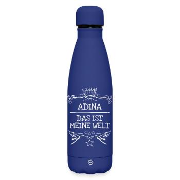 Frau Adina - Matte Thermosflasche 500 ml - Dunkelblau  - Vorne