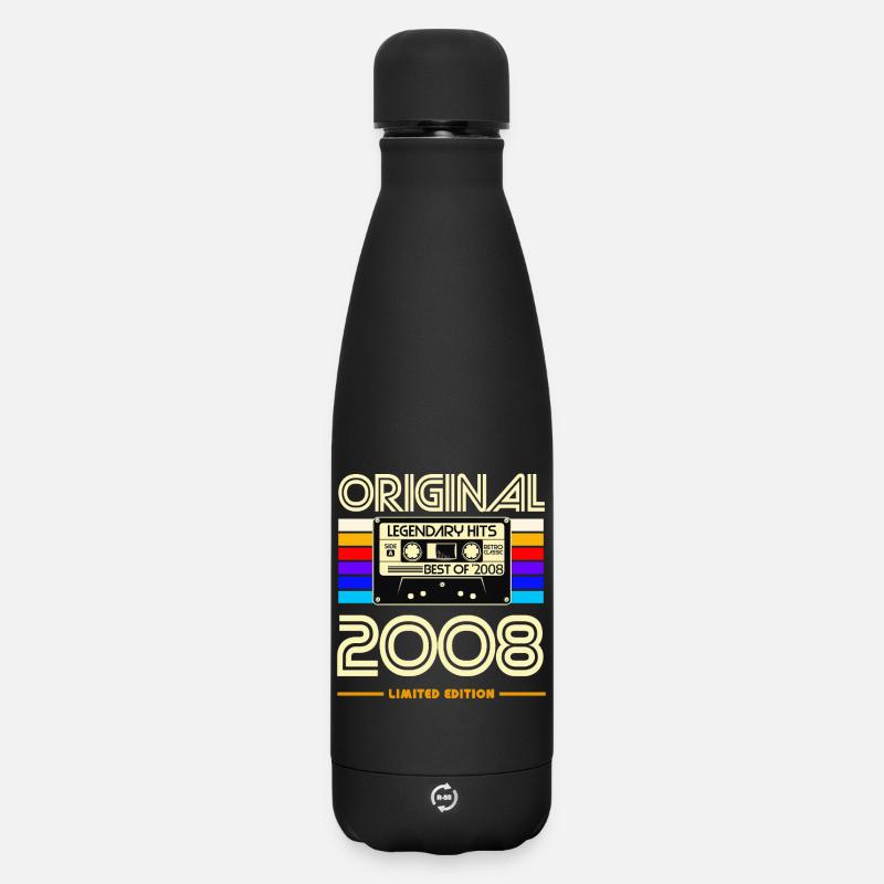 Original 2008 Limited Cassette Artwork - Matte Panorama Thermosflasche 500 ml - Schwarz
