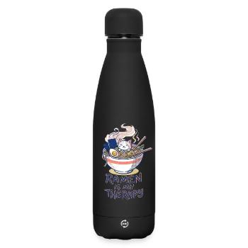 Ramen Therapy - Matte Thermosflasche 500 ml - Schwarz - Vorne