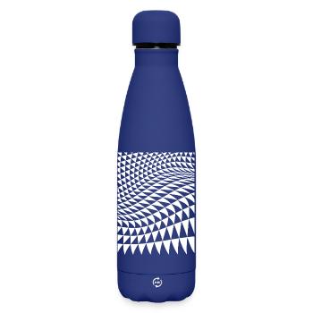 Optical Triangle Warp - Matte Insulated Water Bottle 500 ml - dark blue  - Front