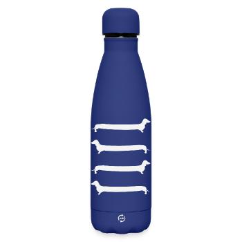 Dackel Leiter - Matte Thermosflasche 500 ml - Dunkelblau  - Vorne