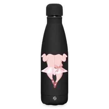 Ballerina Brathähnchen mit Tütü und Ballettschuhe - Matte Thermosflasche 500 ml - Schwarz - Vorne