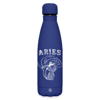 Aries Sternzeichen Widder - Matte Thermosflasche 500 ml - Dunkelblau  - Vorne