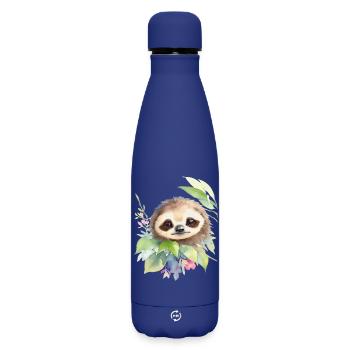 Sloth - Matte Insulated Water Bottle 500 ml - dark blue  - Front