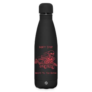 Totenkopf Skelett Skateboard Design - Matte Thermosflasche 500 ml - Schwarz - Vorne