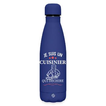 Cook Who Tears - Matte Insulated Water Bottle 500 ml - dark blue  - Front