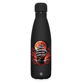 Piraten Schiff Blutmond Gothic Fantasy Design - Matte Thermosflasche 500 ml - Schwarz - Vorne