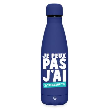 Je Peux Pas Jai Piscine - Bouteille isotherme SOFT TOUCH 500 ml - bleu foncé  - Devant