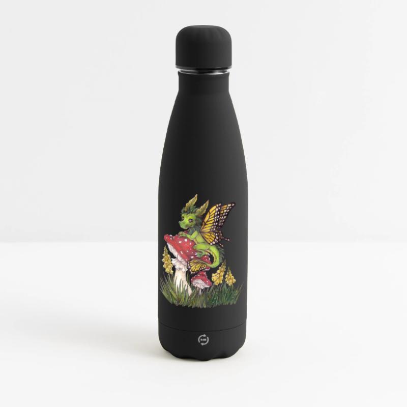 Forest Dragon on Toadstool Cute Butterfly Matte Insulated Water Bottle 500 ml