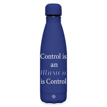 Control is an illusion - Matte Insulated Water Bottle 500 ml - dark blue  - Front