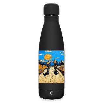 Sonnenweg Zu Zweit - Matte Thermosflasche 500 ml - Schwarz - Vorne