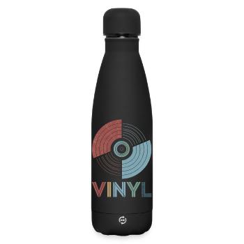 Vinyl Retro - Matte Insulated Water Bottle 500 ml - black - Front