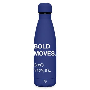 Bold Moves. Good Stories. - Matte Insulated Water Bottle 500 ml - dark blue  - Front