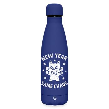 Neujahr Dasselbe Chaos - Matte Thermosflasche 500 ml - Dunkelblau  - Vorne