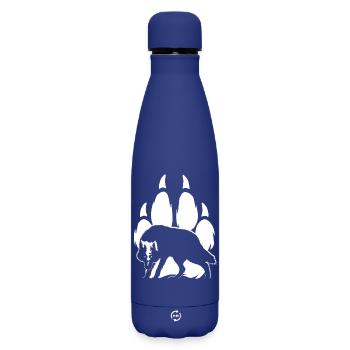 Silhouette et patte de loup - Bouteille isotherme SOFT TOUCH 500 ml - bleu foncé  - Devant
