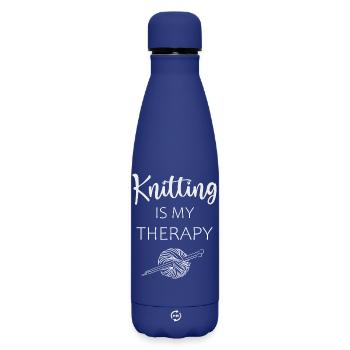 Knit - Matte Insulated Water Bottle 500 ml - dark blue  - Front