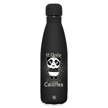 Sarcasme brûle des calories panda drôle - Bouteille isotherme SOFT TOUCH 500 ml - noir - Devant