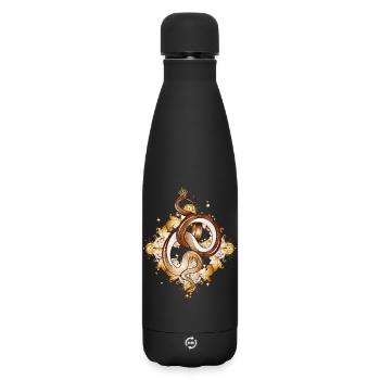 Serpent avec couronne – symbole plein de grâce et de puissance - Bouteille isotherme SOFT TOUCH 500 ml - noir - Devant