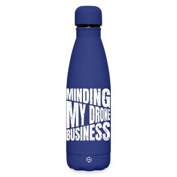 Je m'occupe de mes affaires de drones Jeu de mots sur les drones - Bouteille isotherme SOFT TOUCH 500 ml - bleu foncé  - Devant