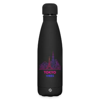 Tokio Vibes Neon Skyline - Matte Thermosflasche 500 ml - Schwarz - Vorne
