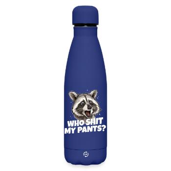 Who Shit My Pants? Raccoon - Matte Insulated Water Bottle 500 ml - dark blue  - Front