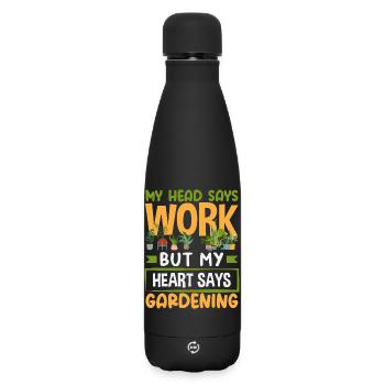 Garten- Und Pflanzenliebhaber Geschenke - Matte Thermosflasche 500 ml - Schwarz - Vorne