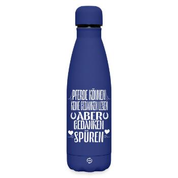 Horses can't read minds, but thoughts s - Matte Insulated Water Bottle 500 ml - dark blue  - Front