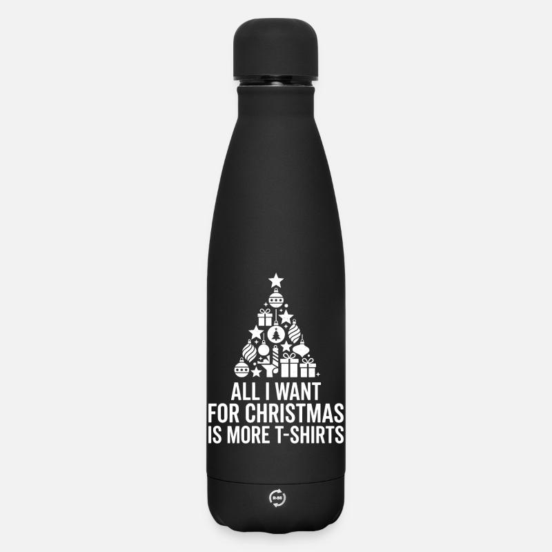 Souhait de Noël : Plus de T-shirts - Bouteille isotherme SOFT TOUCH 500 ml - noir