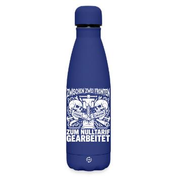 Entre deux fronts : impôts, inflation, coups de poing - Bouteille isotherme SOFT TOUCH 500 ml - bleu foncé  - Devant