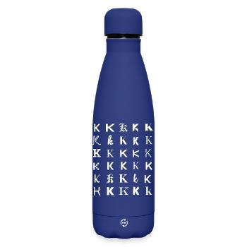K Monogram Mosaic - Matte Insulated Water Bottle 500 ml - dark blue  - Front