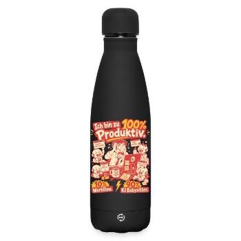 KI Babysitter Produktiv Chaos - Matte Thermosflasche 500 ml - Schwarz - Vorne