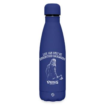 Life can only be understood backwards - Matte Thermosflasche 500 ml - Dunkelblau  - Vorne