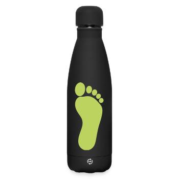 grüner Fuß Füße Fußpflege Podologie Fußpfleger - Matte Thermosflasche 500 ml - Schwarz - Vorne