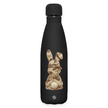 Hase von hinten Tarnfarben Cap Kappe Camouflage - Matte Thermosflasche 500 ml - Schwarz - Vorne