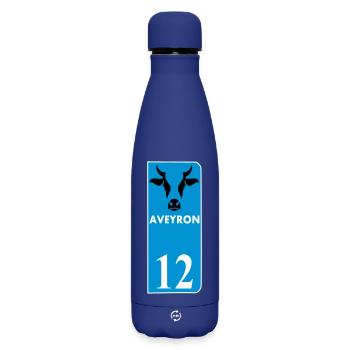 Aveyron - Bouteille isotherme SOFT TOUCH 500 ml - bleu foncé  - Devant
