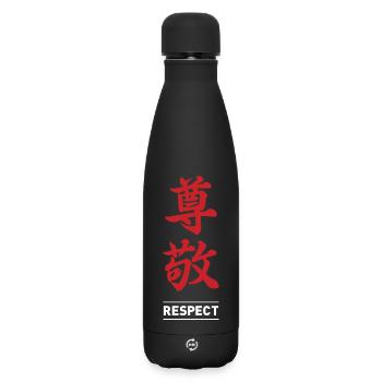 Respect 2 - Matte Insulated Water Bottle 500 ml - black - Front