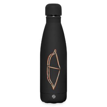 Bow and arrow - Matte Insulated Water Bottle 500 ml - black - Front