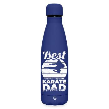 Bester Karate Vater - Matte Thermosflasche 500 ml - Dunkelblau  - Vorne
