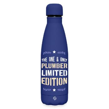 The One and Only Plumber Limited Edition - Matte Insulated Water Bottle 500 ml - dark blue  - Front