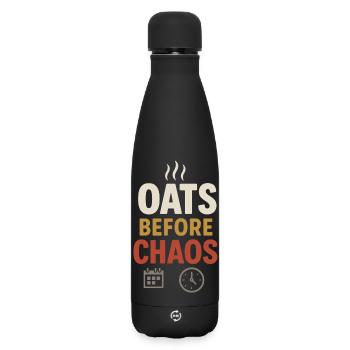 Porridge Breakfast Culture Overnight - Matte Insulated Water Bottle 500 ml - black - Front